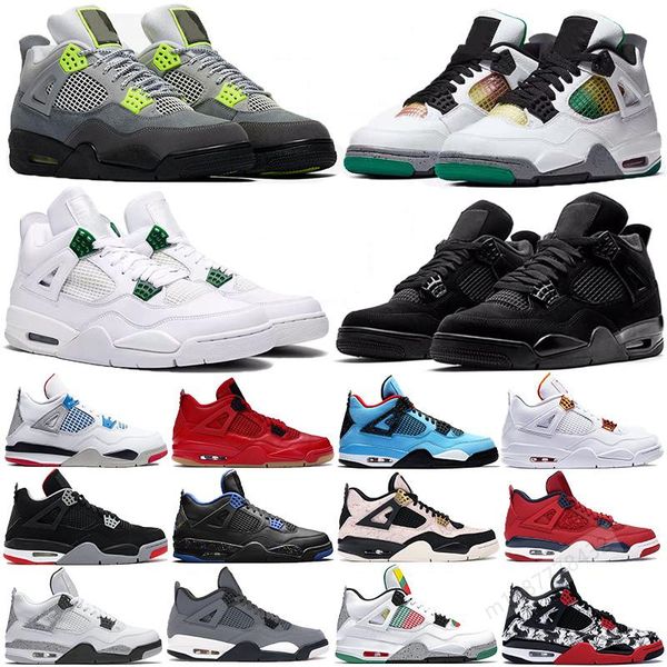

new 4 4s neon sail rasta women mens basketball shoes carnival pure mone count purple white cement motosports blue bred sneakers sport shoes