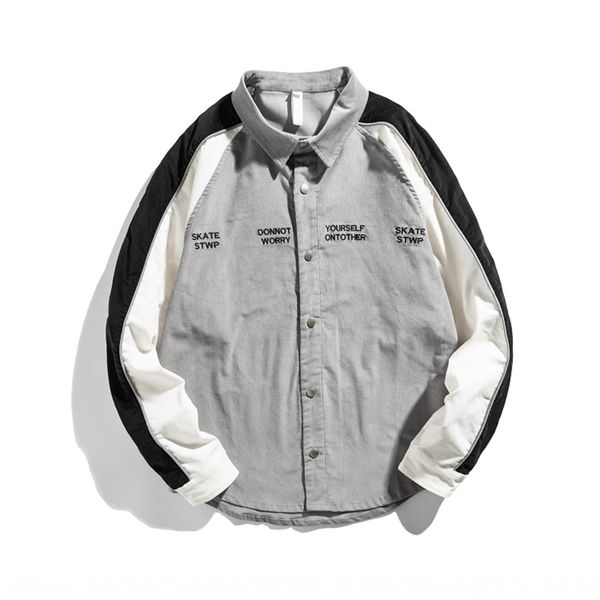 

lcr9t it is absolutely not a common thing autumn stitching lapel for men jacket fashionable long sleeve youth all-match loose jacket for men, Black;brown