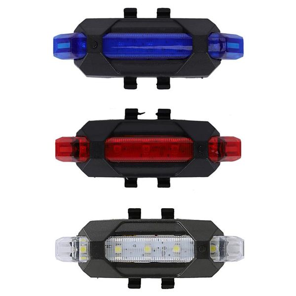 

portable usb rechargeable bike bicycle tail rear safety warning light taillight lamp super bright red light