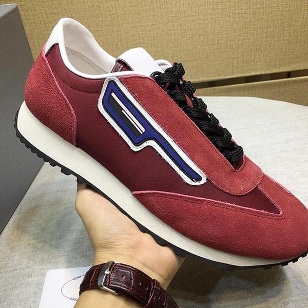 

suede and nylon sneakers men 's shoes sale fast delivery outdoor walking lightweight luxury footwears design sports lace -up vintage m, Black