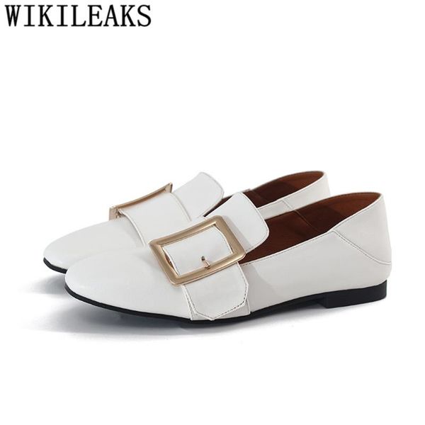 

harajuku shoes ladies slip on shoes for women leather brand loafers women flat fashion mules femmes ete nouveau 2020 mujer, Black