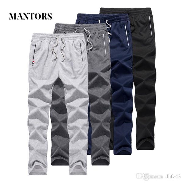 

r men sweatpants spring summer solid fitness cotton male long pants jogger sportswear bottoms men's y, Black