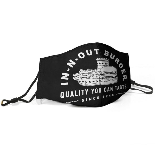

women men face mask dust mask muffle in-n-out burger quality you can taste printed with adjustable ear hook mas, Silver