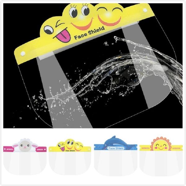

сша stock cartoon face shield противотуманным party mask full kids mask прозрачный пэт всплеск капельки крышка головки дети подарки party ma