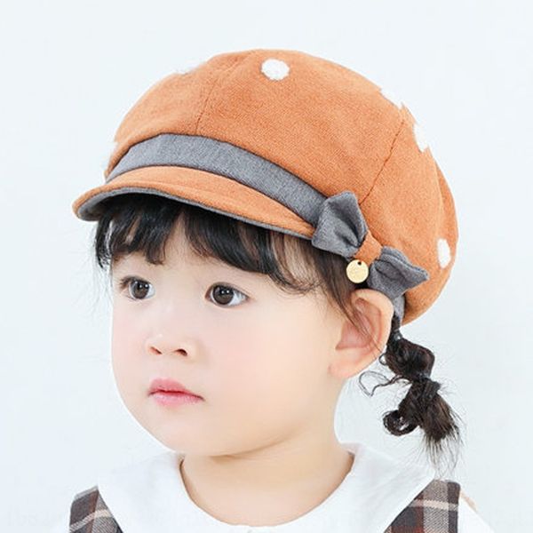 

children painter's beret beret baby bow princess newsboy dot painter hat fashion girl hat, Blue;gray