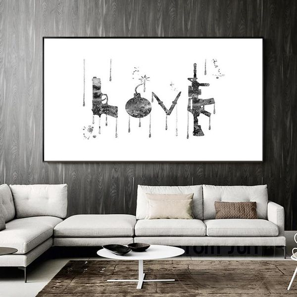 

Nordic White Style Sweet Love Wall Art Minimalist LOVE Print Painting Wall Art Picture for Living Room Home Decor (No Frame)