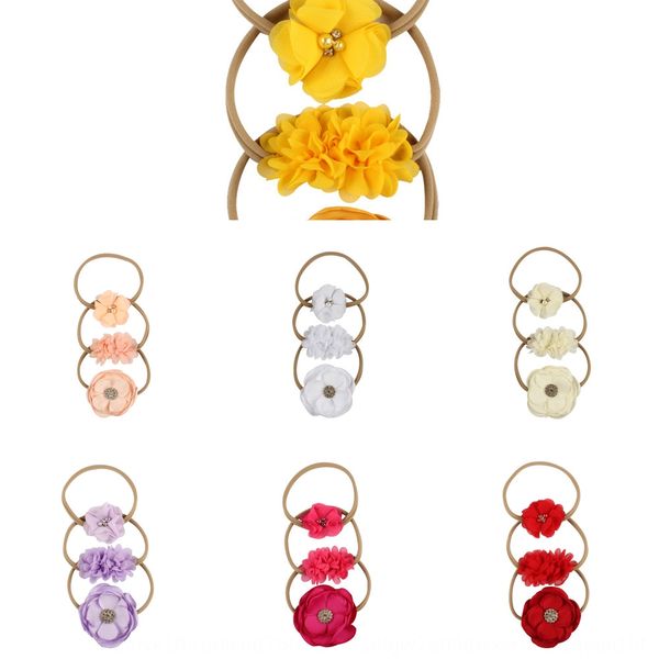 

new creative children's chiffon floral band accessories set baby hair band hair accessories, Slivery;white