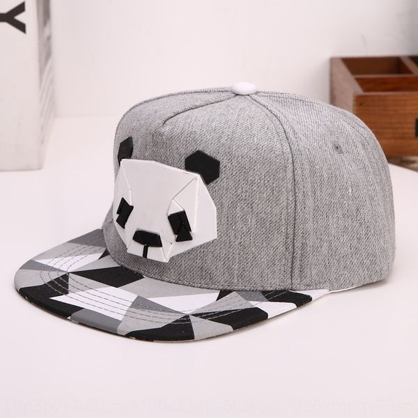 

korean cartoon panda offset men's cap cap flat hip-hop hat and women's hip-hop flat hat tide, Blue;gray