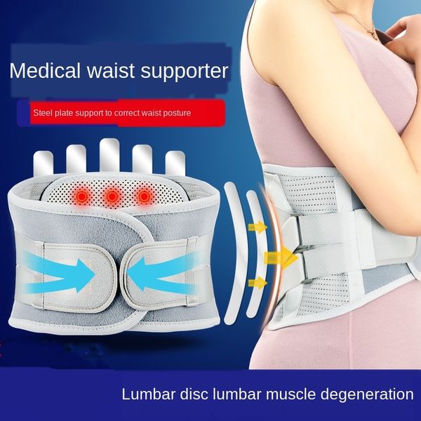 

rodafei waistband disc herniation muscle strain lumbar support treatment device lumbar fixation rodafei yao dai kuan belt unisex, Black;gray