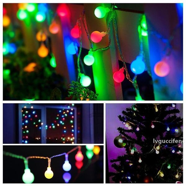 

led string lights christmas lights with 50 /80led ball xmas tree wedding party festival decorations light home decor