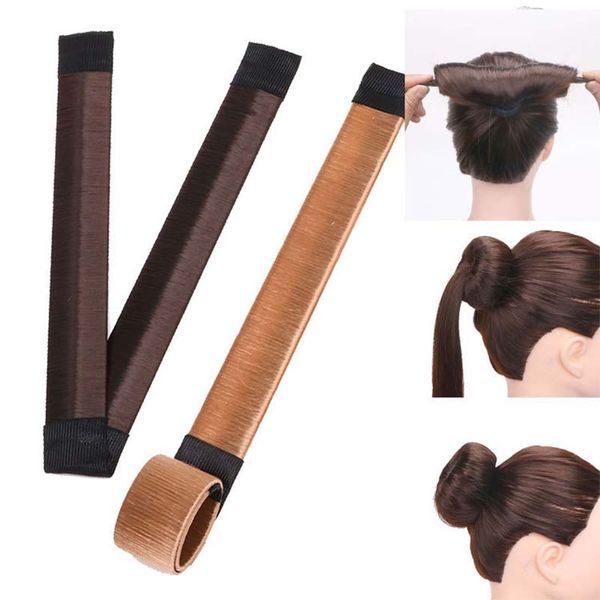 

cute children wig donut synthetic magic hair bun maker hair style tool diy easy french diy tool for girl curler roller braider, Slivery;white