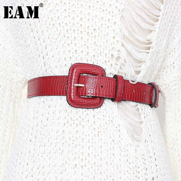 

eam] pu leather multicolor black big buckle long belt personality women new fashion tide all-match spring autumn 2020 1d175, Black;brown