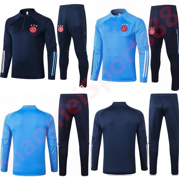 

2020 2021 mens long sleeves football tracksuits soccer jacket suit kluivert full football training suit 20 21 tracksuit uniform, Black