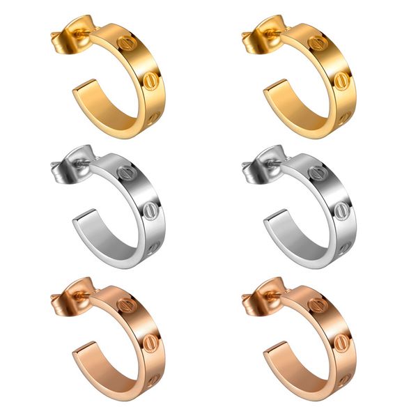 

316l titanium steel fashion mens earrings wedding jewelry women charm earrings silver rose gold stud earrings, White