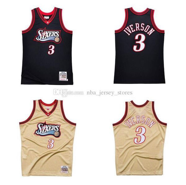 

мужская баскетбольная филадельфия 76ers 3 allen айверсон mitchell ness 1997-98 hardwoods classics аутентичный джерси, Black;red