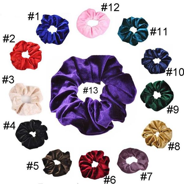 Nastri per capelli elastici in velluto per ragazza Fasce per capelli scrunchy Fascia per capelli Porta coda di cavallo Cravatte per capelli Anello Accessori per capelli per donna all'ingrosso