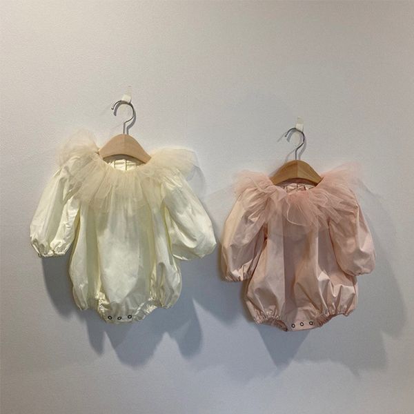 

2020 baby autumn romper girl doll collar long sleeve jumpsuit, Blue