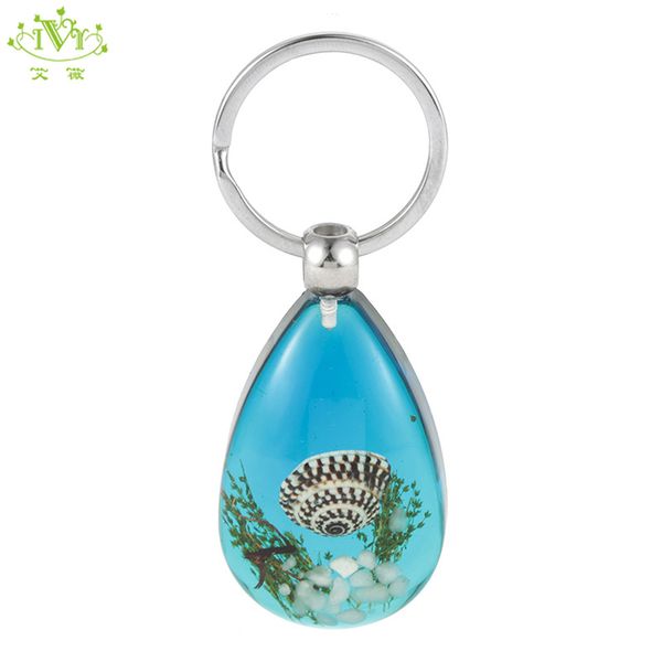 

luminous seaworld shell fashion key chain crystal blue key ring charms keychain for women chains men trinket jewelry gift, Silver