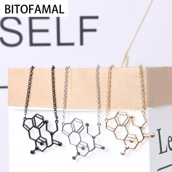 

1 pc pendant necklace aka acid molecule structure exquisite gift for men women couple elegant generous cool present, Silver