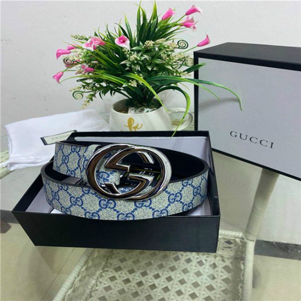 

new brand buckle belt luxury belt real leather belts designer belt, Blue;gray