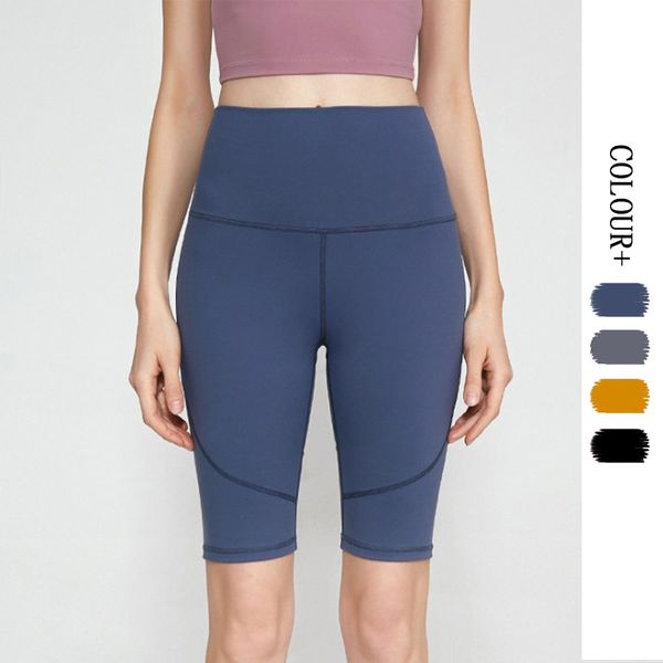 

new style women's yoga pants sports fitness elasticity shorts running quick-dry solid color pants, Black;blue