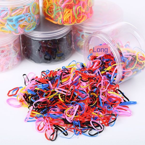 

canned disposable children's baby colorful rope rubber hair rubber band hair band female, Slivery;white