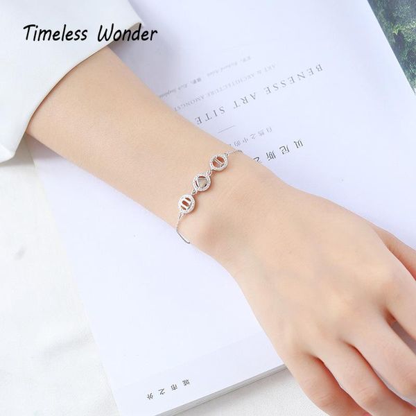 

timeless wonder 925 стерлингового серебро сладкие i love u сердце шарм браслет женщина jewlery punk готического платье подарок ins boho цепь, Golden;silver