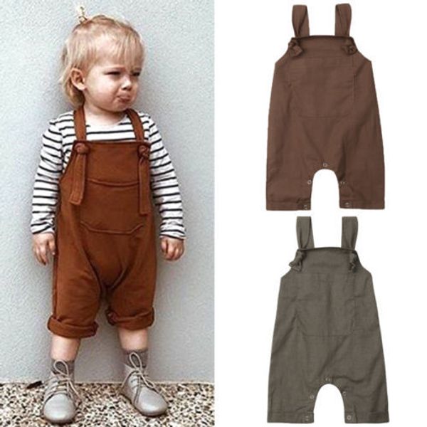 

newborn infant baby girl boy solid bib pants overalls romper outfits clothes t200721, Blue