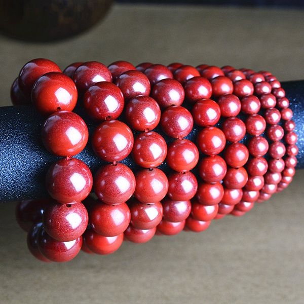 

5axhm natural high content raw ore cinnabar buddha bead accessories bracelet single circle multi-circle 108 buddha beads bracelet necklace y, Silver