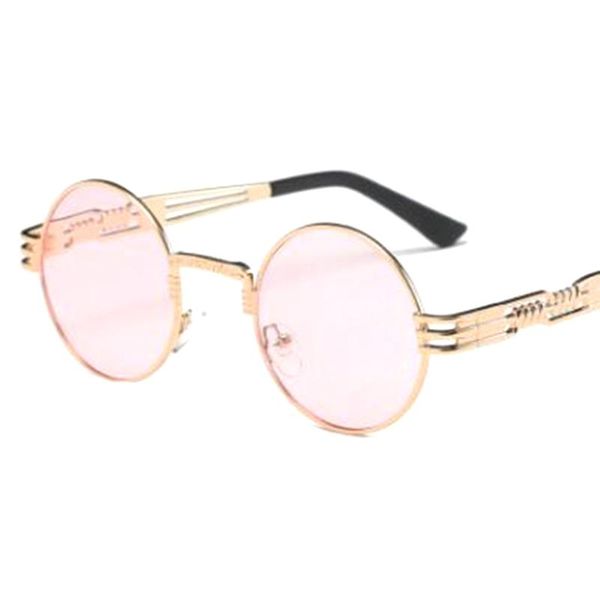 

steampunk sunglasses men women metal wrapeyeglasses round shades brand designer mirror sun glasses 2020, White;black