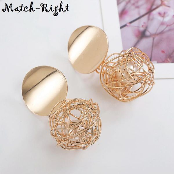 

geometric woven earrings for women metal ball drop earring pendant new woman jewelry mujer aretes brincos de mulheres lx009, Silver