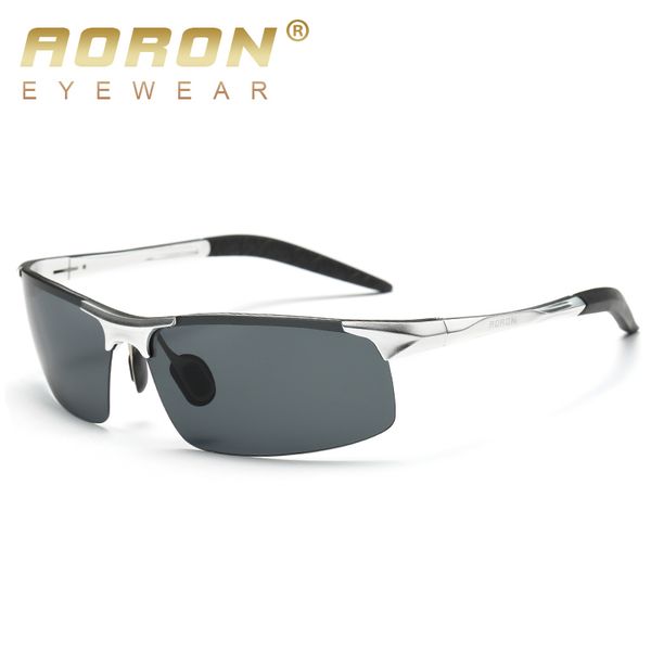 

aoron driving polaroid sun glasses aluminum frame sports sunglasses men polarized driver retro uv400 anti-glare goggles, Blue