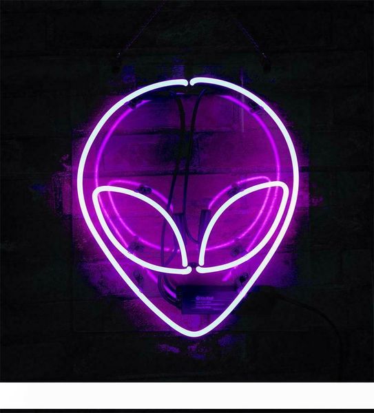 

new star neon sign factory 12x10 inches real glass neon sign light for beer bar pub garage room purple alien