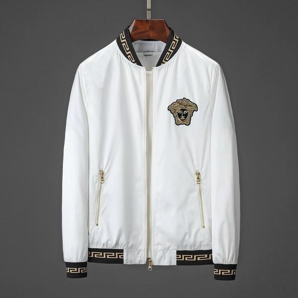 

new 2019 autumn casual men's baseball men's mei dusha jacket long sleeve blue popular baseball collar jacket, Black;brown