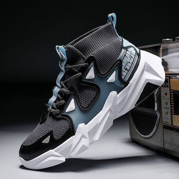 

men sneakers men running shoes light outdoor sport shoes breathable lace-up socks shoes four seasons big size