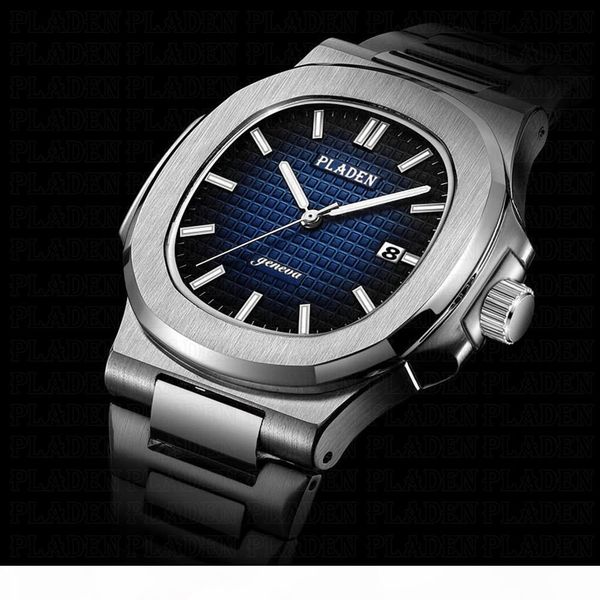 

pladen classic men's wrist watch stainless steel fashion sport waterproof chronograph luminous male quartz wristwatches #pl1027, Slivery;brown