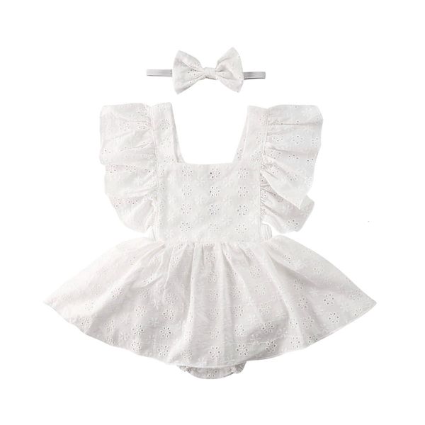 

summer toddler baby girl ruffle lace romper white dress floral bodysuit outfit party tutu skirts clothes, Blue