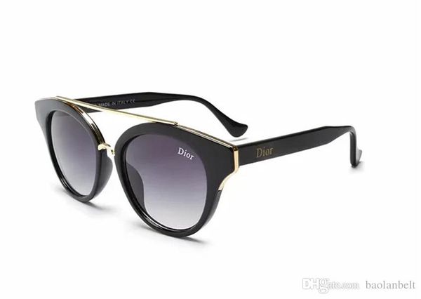 

designer mens women round sunglasses oversized fashion man woman luxury sunglass cat eye resin lentes retro eyewear brand sun glasses, Black