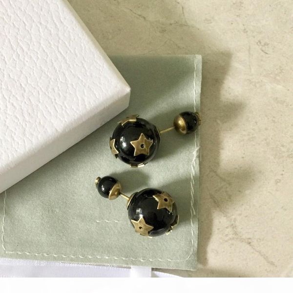 

women black ceramics earrings men female star stud earring jewelry wedding charm jewelry, Golden