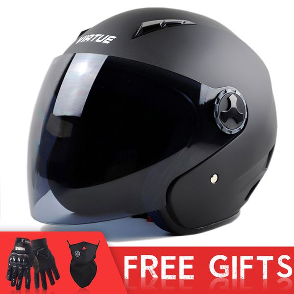 

virtue motorcycle helmet open face 3/4 moto helmet electric bicycle men women summer scooter motorbike