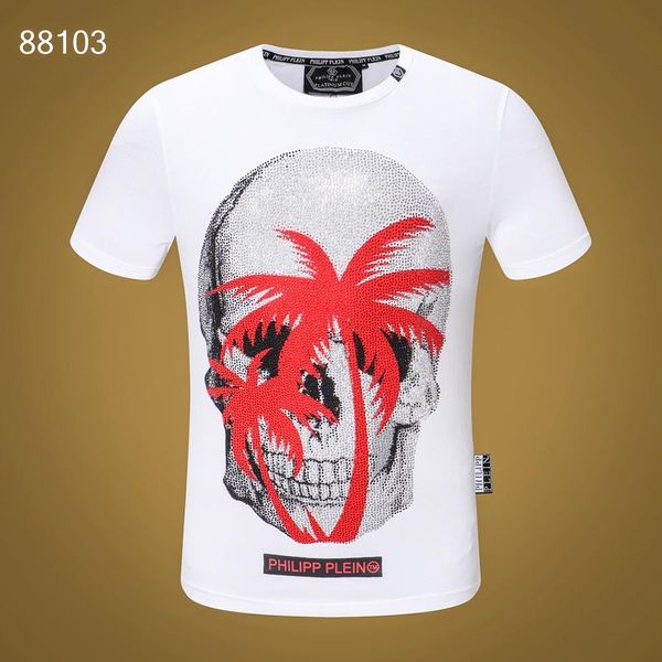 

20fw women mens designer t shirts luxury phillip plain t shirt summer homme off monc white skull superme tee hoodie tracksuits 05, White;black