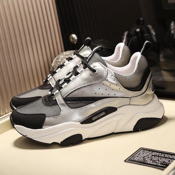 

2020 fashion men shoes runner chaussures pour hommes with origin box b22 sneaker in technical knit and calfskin mens shoes luxury m #022