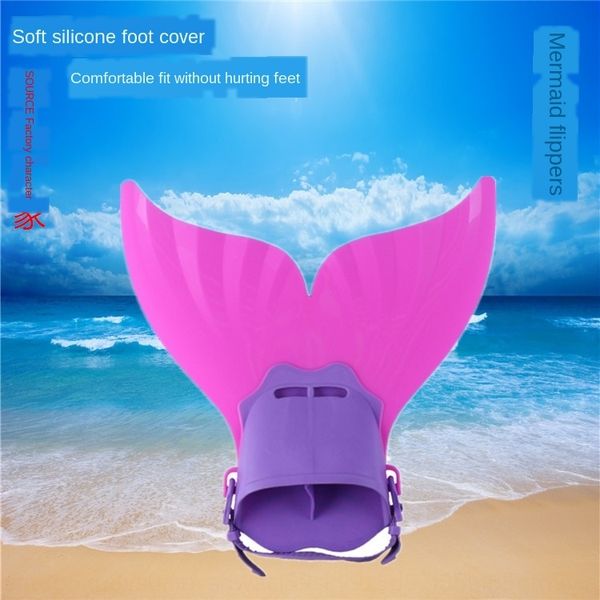 

1x3tm mermaid single whale tail children's one-piece frog shoes swimming training mermaid single whale tail flippers children's on