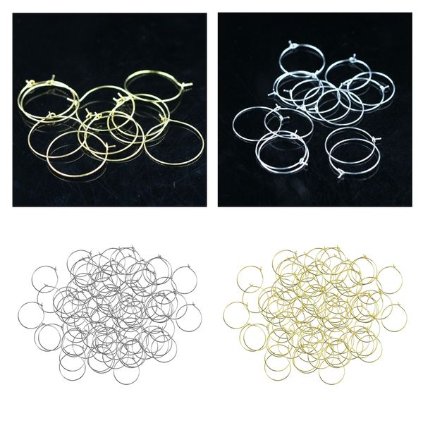 

200pcs round hoop earrings hoops rings for diy making wedding birthday party, Golden