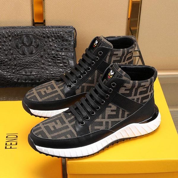 

luxury men 's shoes outdoor walking comfortable fashion vintage footwears lace -up high casual men shoes zapatos de ho, Black