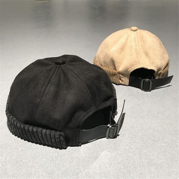 

chic leisure men's and women's tide suede hip-hop melon landlord hat tianbaotou baotou cap beret beret hat, Blue;gray