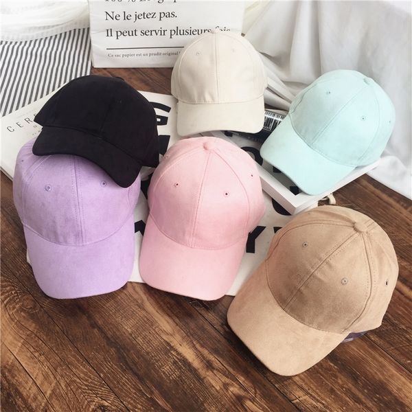 

korean solid color suede baseball fashion baseball cap sun sun hat all-match casual street trendsetter cap sunshade hat, Blue;gray