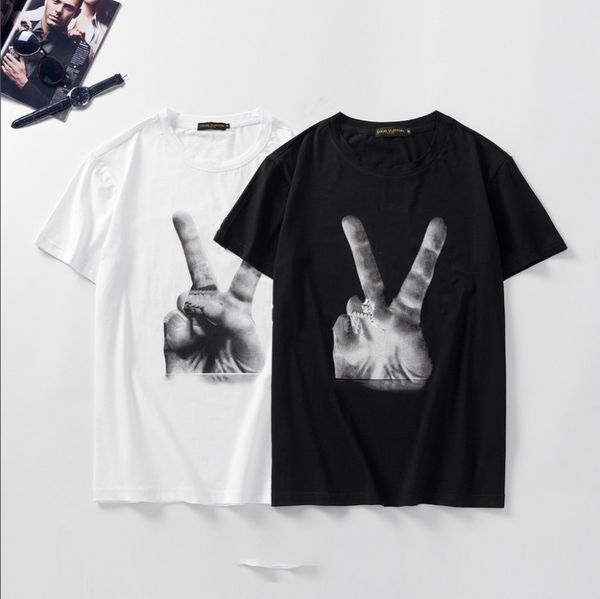 

designer men's t-shirt summer new trend letter high-quality breathable round neck men's shirt t-shirt black white size m-3xl, White;black