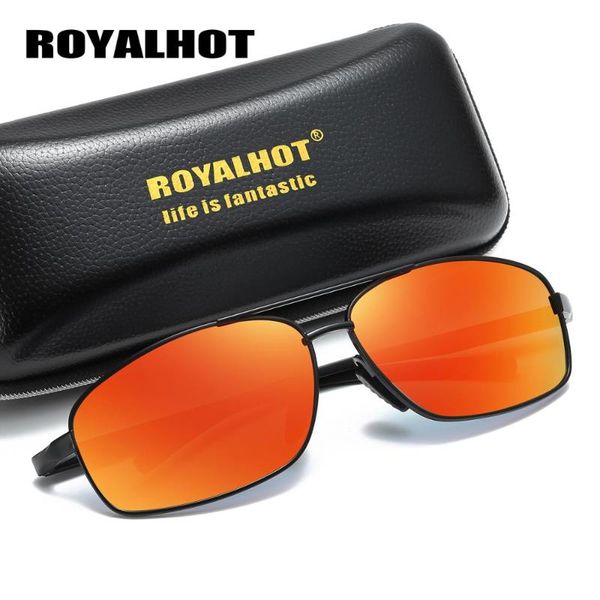 

royalmen vintage aluminum magnesium polarized sunglasses classic brand sun glasses coating lens driving eyewear for men, White;black