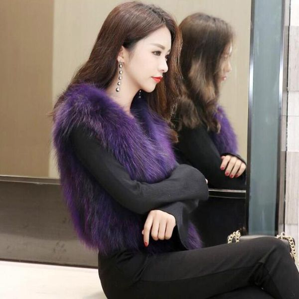 

new pure 100% real fur short vest factory low discount drop shipping natural fur gilet women waistcoat sr798, Black